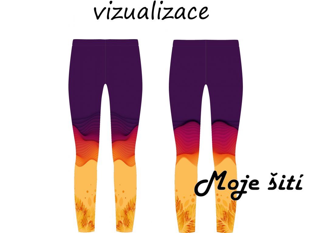Podzimní lístečky na žluto fialové ušité