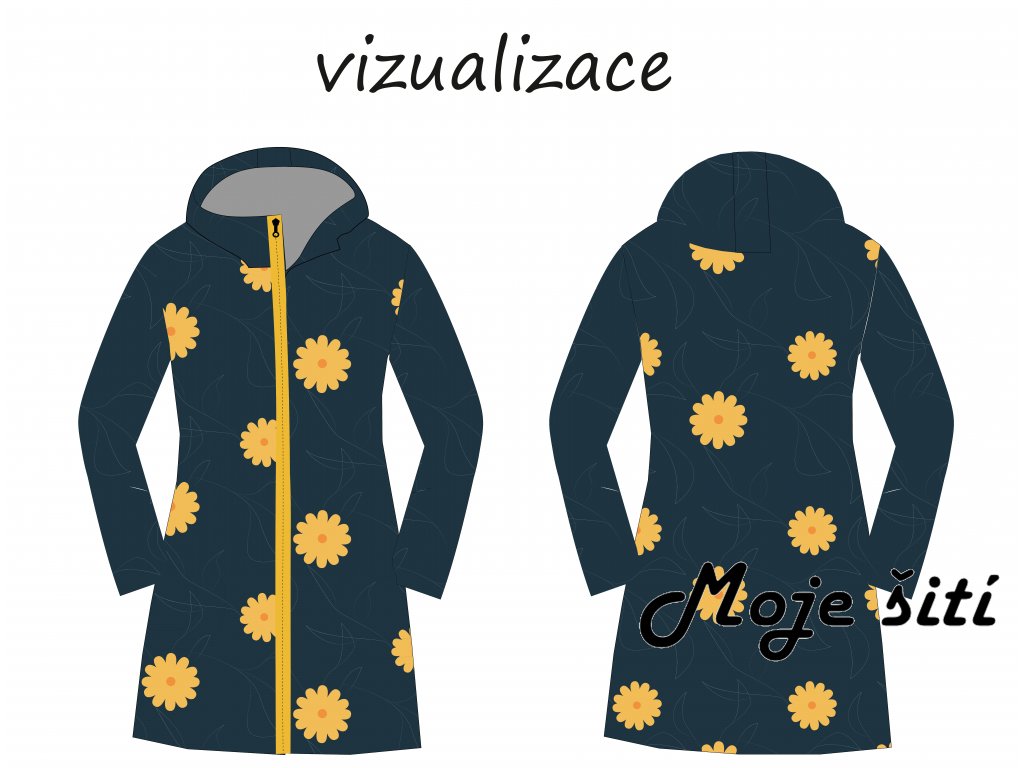 Kabátek EASY Žluté květy a lístečky