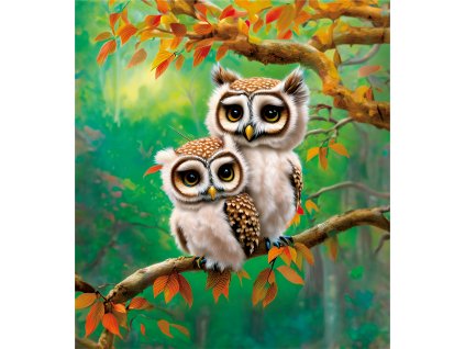 Sovy v lese 45x50