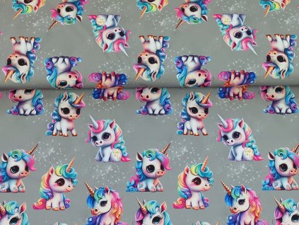 Zimní  softshell - Duhoví jednorožci