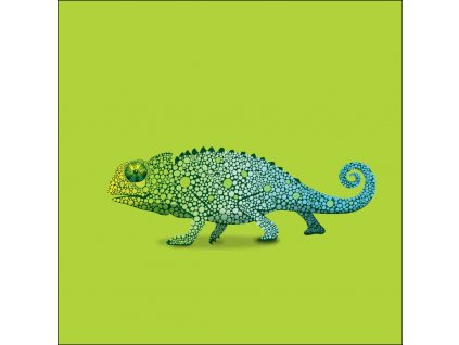 chameleon zelený 20x20