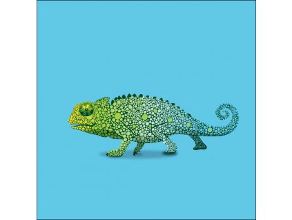 chameleon modrý 20x20