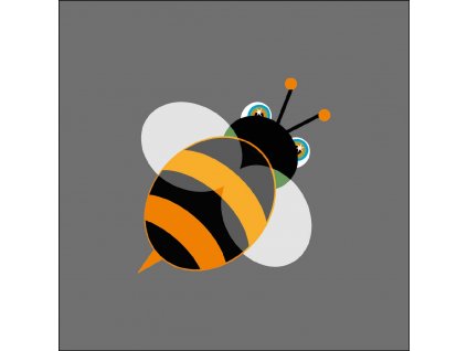 včela na šedé 20x20