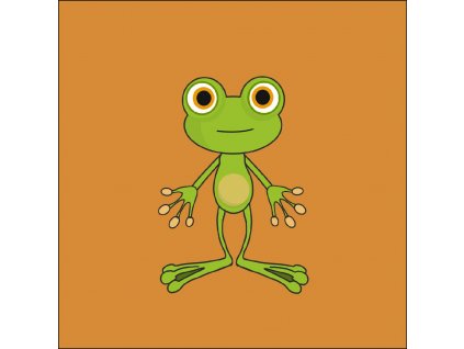 žabák na oranžové 20x20