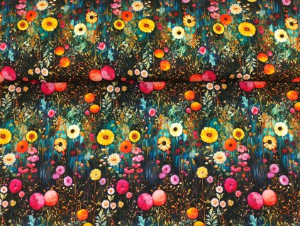 ZIMNÍ softshell s beránkem -  Barevná louka