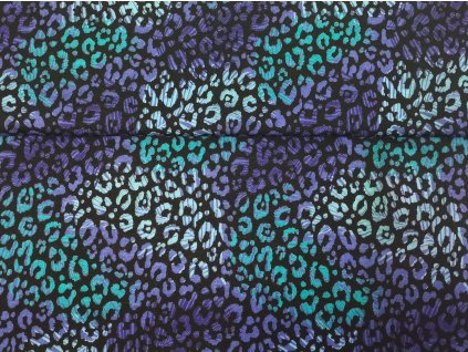 Merino 180g - Gepardí vzor - fialový 1m