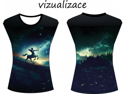 Střelec plná šíře dámské triko ušité