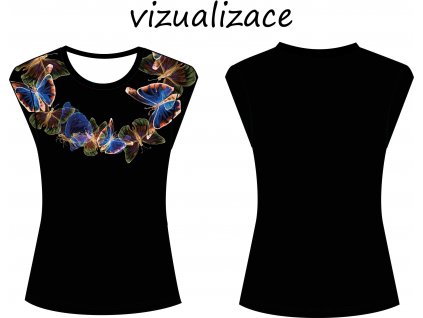 vizualizace dámské tričko s přinechaným rukávem