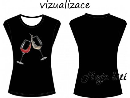 Panel na triko s přinechaným rukávem - Víno
