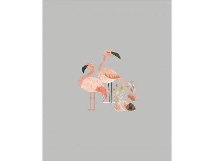 malovaná zoo PLAMEŇÁCI panel 40X50