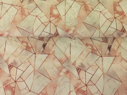 Bavlněné plátno Růžovo-bílý abstrakt - digitální tisk