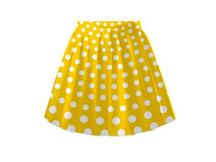 vizualizace ušitá retro puntiky na zlute