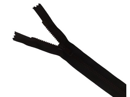 ZIP plastový 6mm dělitelný tmavě hnědý