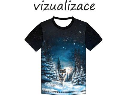 vizualizace tričko vlk v zime