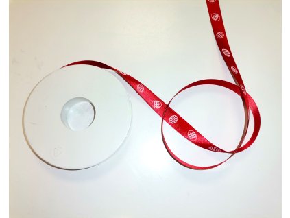 Ozdobná velikonoční stuha 15 mm - Vajíčka na červené