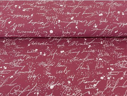 Teplákovina s elastanem  - Nápisy na malinovém sorbetu