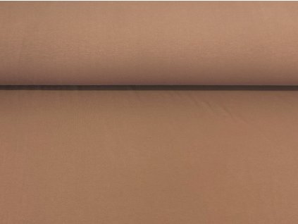 Bavlněný úplet s elastanem Mocca káva K 200g/m2