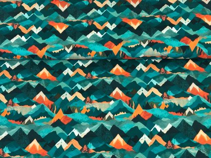 Bavlněná teplákovina  - Zelené hory