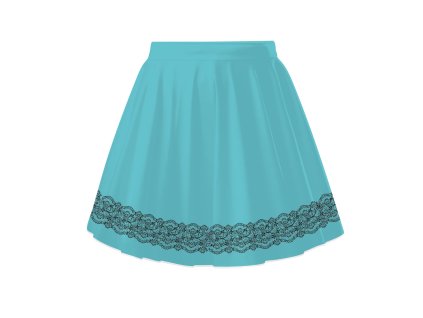 vizualizace ušitá krajka na tyrkysove