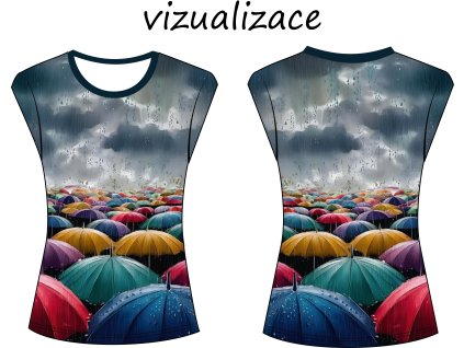 vizualizace dámské tričko s přinechaným rukávem