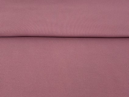 Bavlněný náplet s elastanem Starorůžový tmavý 2x2 žebro