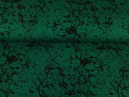 Úplet s elastanem Mramor na tmavě zelené