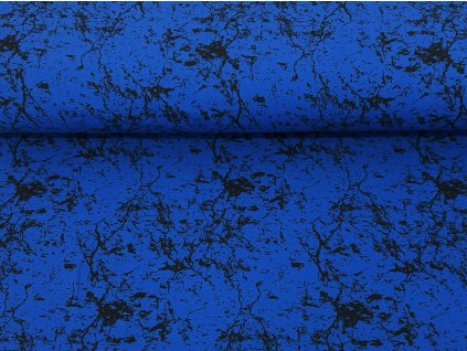 Úplet s elastanem Mramor na královsky modré