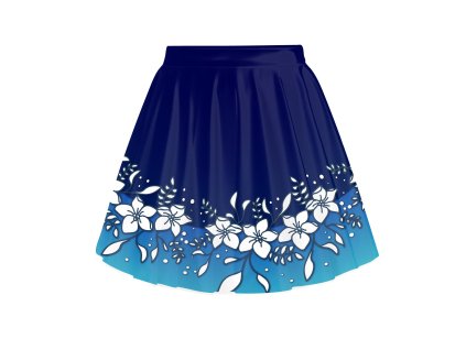 vizualizace ušitá kvetiny na modre