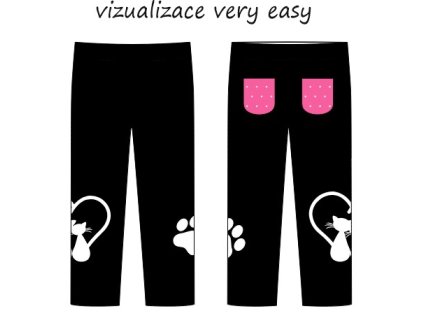 Kočky na růžové kalhoty ušité VERY EASY vizualizace
