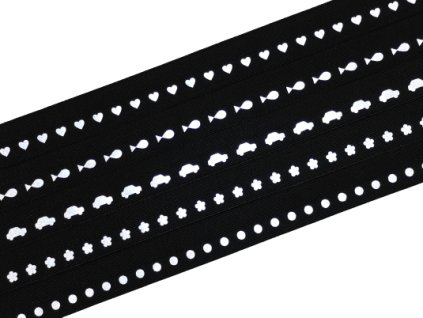 Reflexní lemovací pruženka černá - metráž