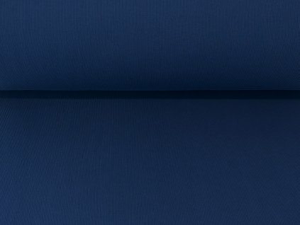 Bavlněný náplet s elastanem Inkoustově modrý 2x2 žebro K290