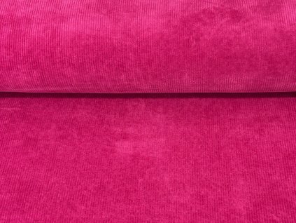 Pružný manšestr sytě růžový