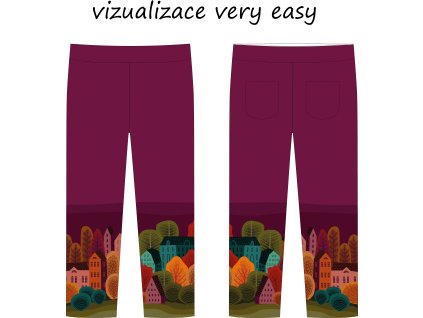 KALHOTY VERY EASY SLIM I NORMAL UŠITÉ VIZUALIZACE Holčička a stromečky