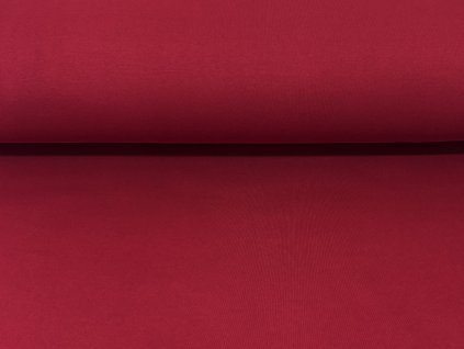Počesaná teplákovina s elastanem Rubínově červená 300g/m2
