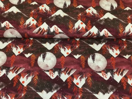 Bavlněný úplet s elastanem - Hory Nevada 210g