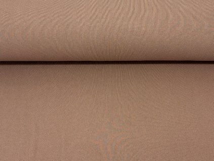 Bavlněný náplet s elastanem Tmavé Latté 2x2 žebro K II. JAKOST