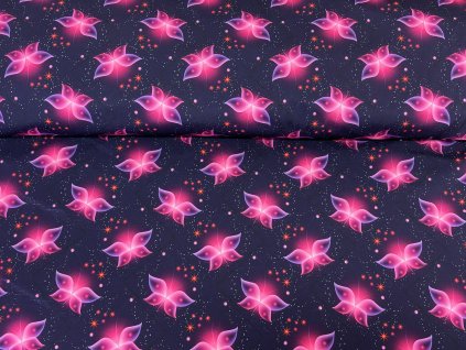 Zimní  softshell - Neon růžoví motýlci II. JAKOST