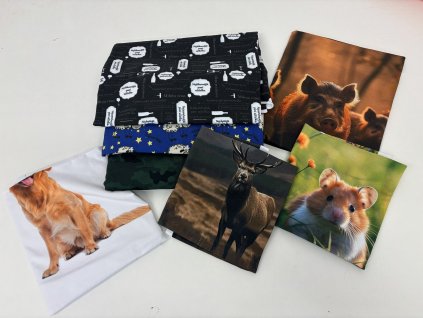 Balíček bavlněných látek a panelů s vadou