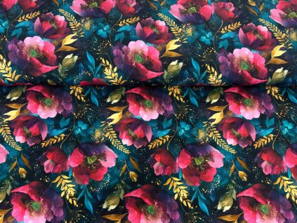 Petrolejove kvety s magentou 1