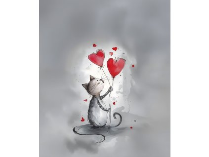 Kocicka a balonky 50x60 eshop