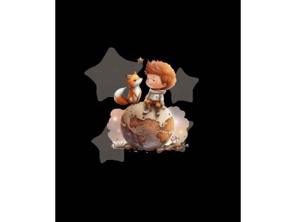 Malý princ s liškou na planetě na černé eshop