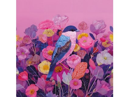 Ptáček a květiny 38x38 eshop