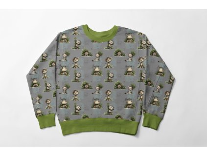 zelené safari mikina