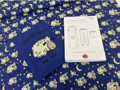 Balíček na ušití pyžamka - střih + látka