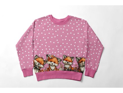 lisky a puntiky mikina bordura