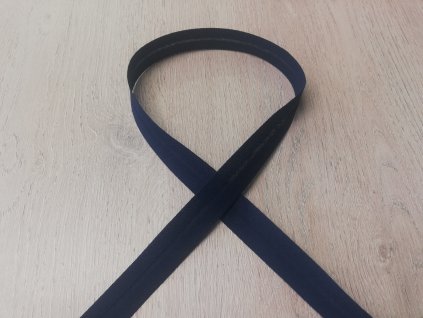 Šikmý proužek 20mm Bavlna založený - Tmavě modrý