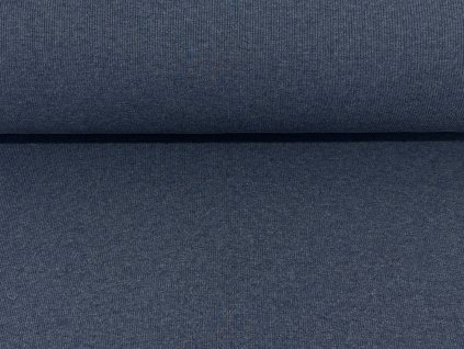 Bavlněný náplet s elastanem JEANS melé 2x2 žebro K290 K