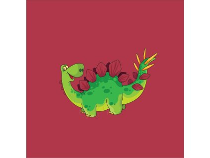 Softshellový panel Dino na tmavě čevené 20x20cm