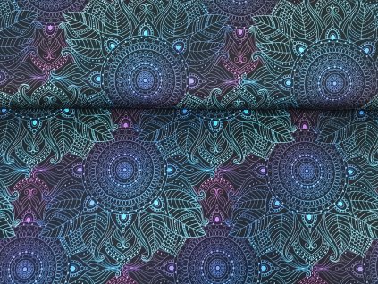 Zimní softshell Tajemné mandaly - digitální tisk