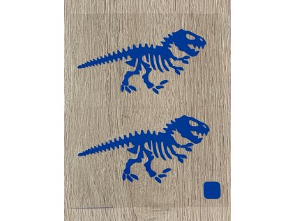 kostra dinosaura neon modra